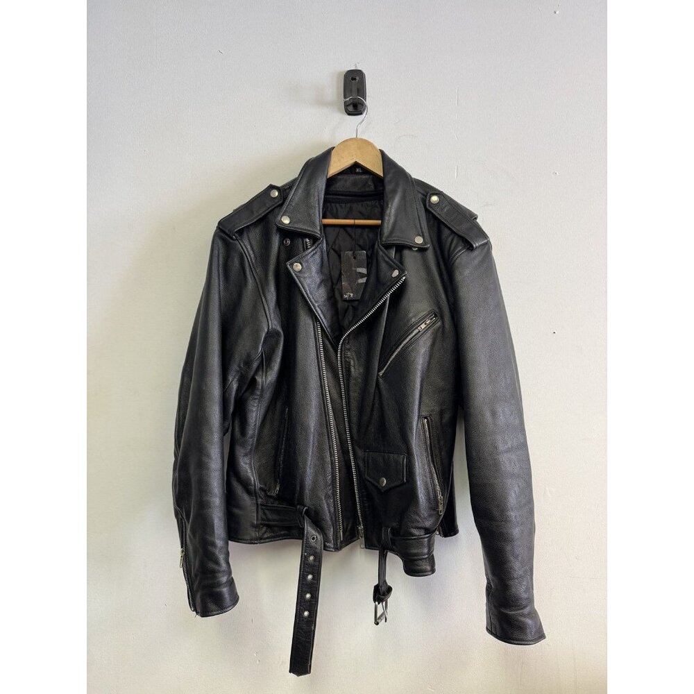 Genuine leather moto jacket
